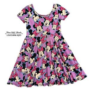 Wild Rich Kids WRK 9/10Y Purple Minnie Mouse Twirl Dress